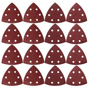 40 шт. наждачная бумага с крючком и петлей, наждачная бумага 9x9x9 см с 6 отверстиями, треугольная наждачная бумага, диск в ассортименте, Зернистость 40 80 120 240