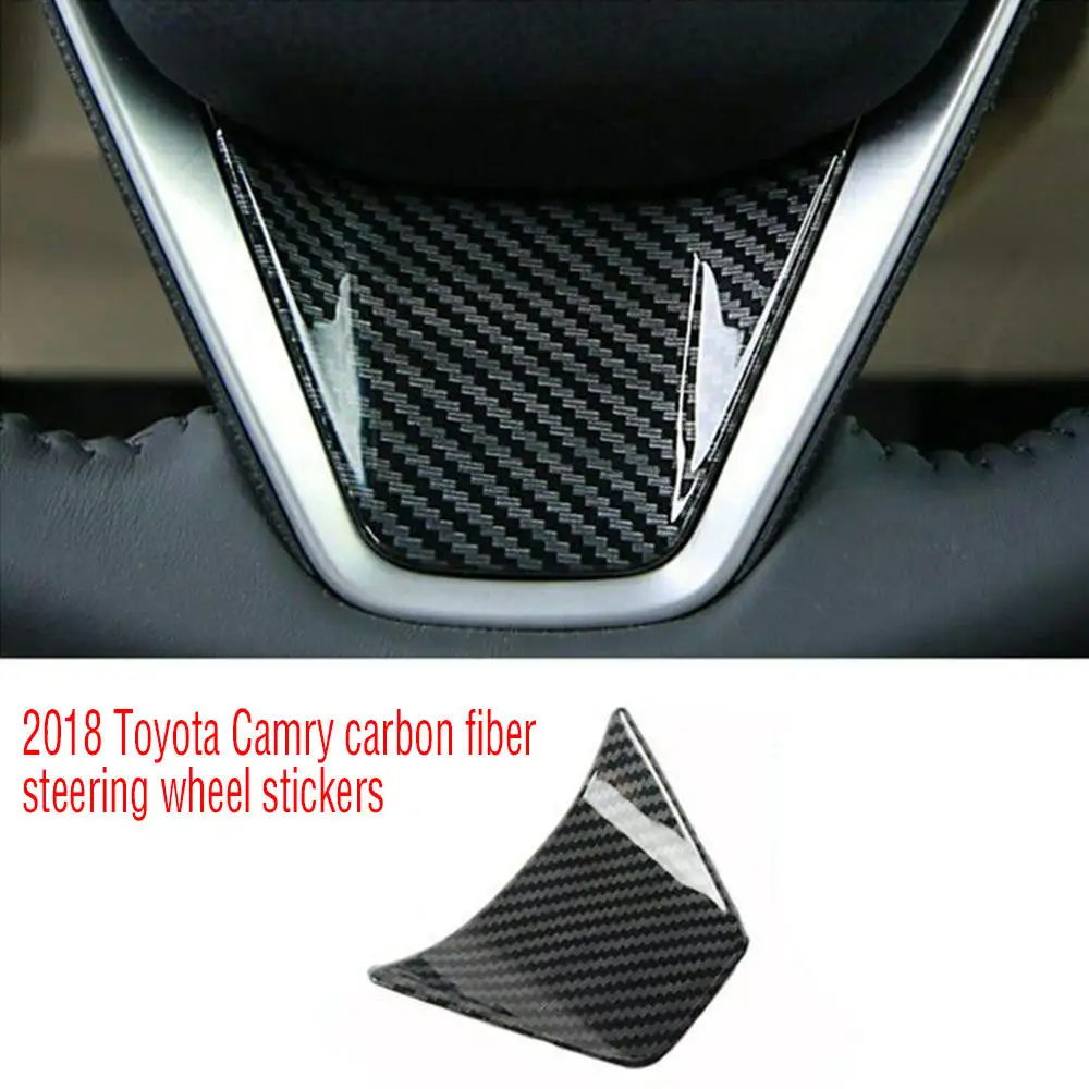 Накладка на руль из углеродного волокна для Toyota Camry 2018 этикетки Camry|Лепнина