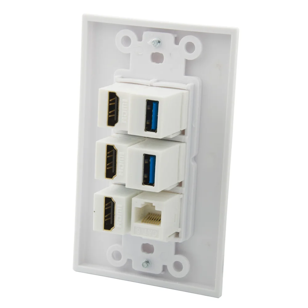 1 комплект декоративный стиль 3 порта s HDMI 2 USB 0 Порт CAT6 RJ45 розетка к