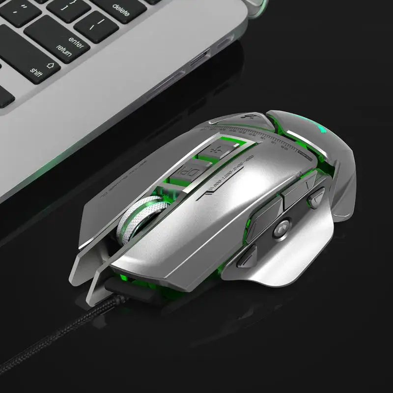 Новая ZERODATE X400GY 11 key USB Проводная оптическая игровая мышь со светодиодный
