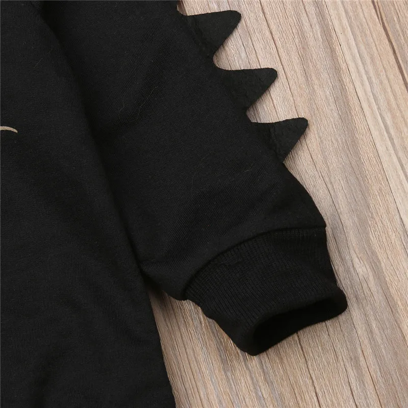 Детская одежда с длинными рукавами рисунком монстра для мальчиков зимняя теплая