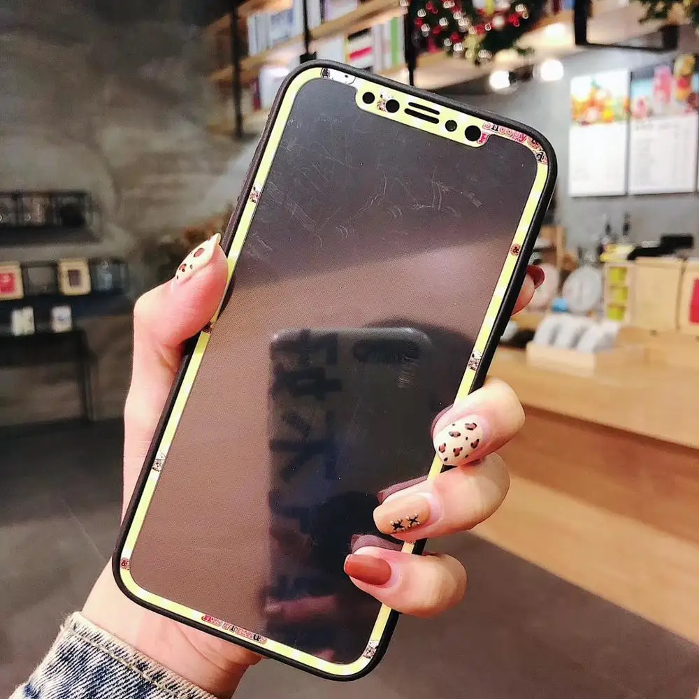 Для iPhoneX Xs 10 мультфильм Disny кошка собака блеск глянцевый мягкий край передний