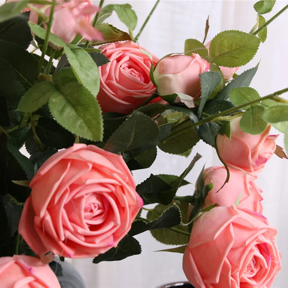 2 головки Моделирование роз искусственный реальные цветы Свадебная вечеринка