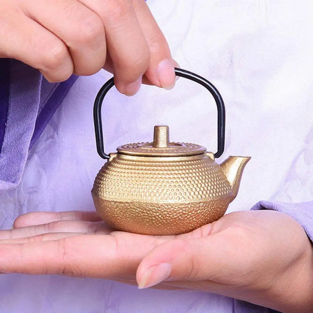 

Mini Japanese Style Cast Iron Tea Kettle Tetsubin Small Tea Pot 50ml