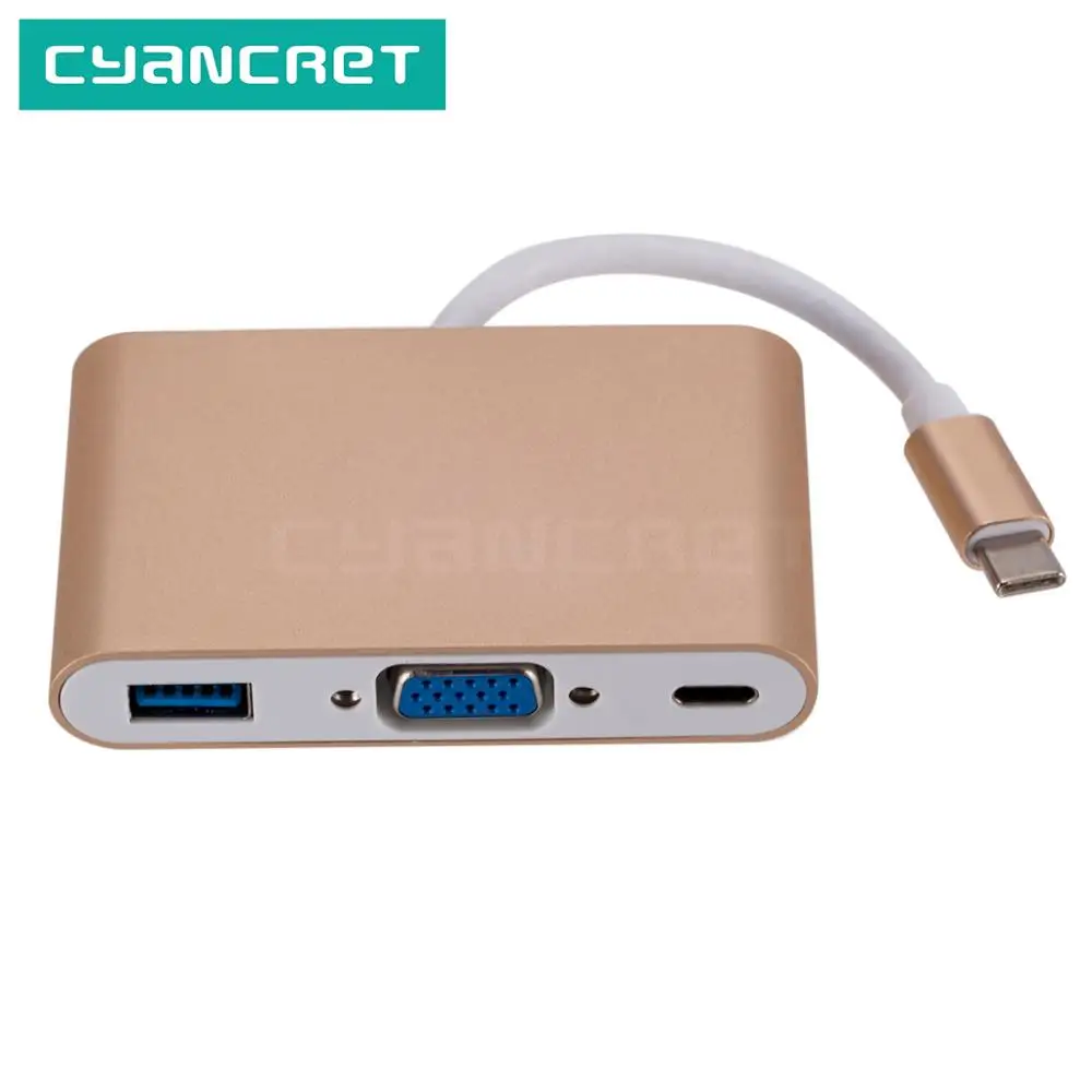 Адаптер Type C док станция USB 3 1 VGA HD 0 PD2.0 зарядный кабель для передачи данных и видео