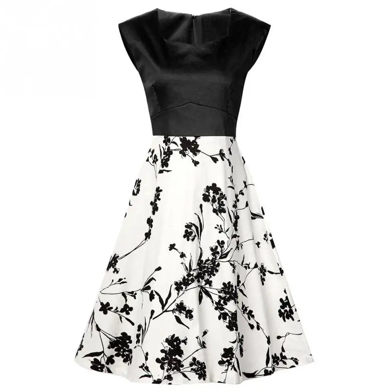 Новое модное женское элегантное платье без рукавов в горошек с принтом стиле