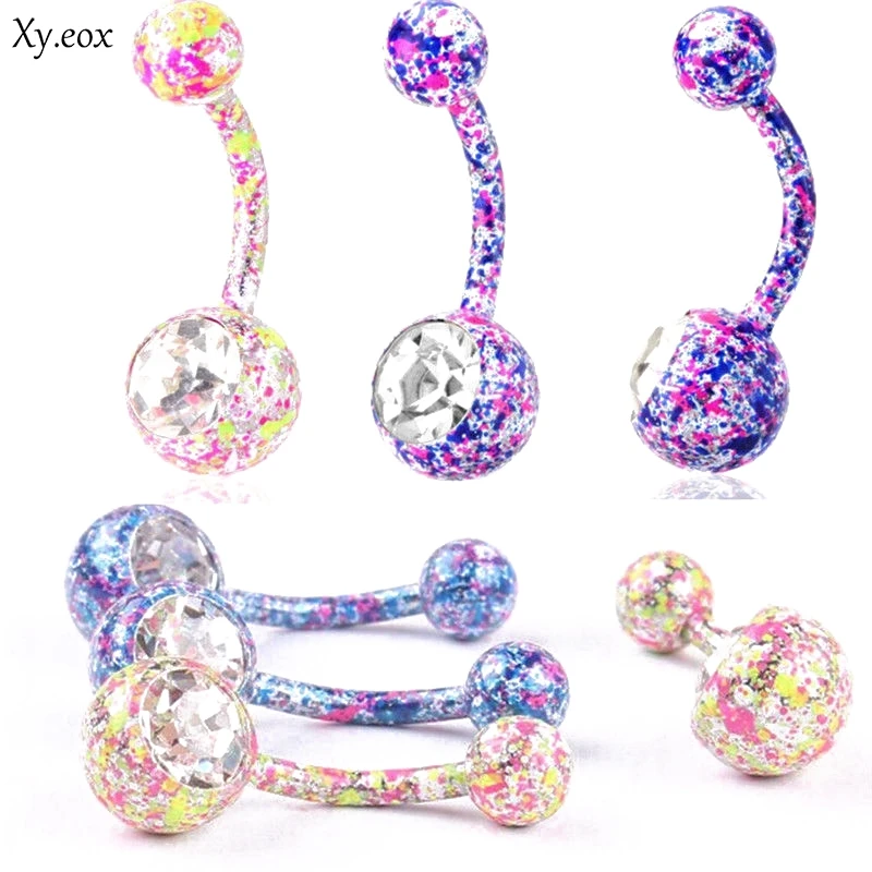 Красота горный хрусталь Belly Bars ювелирные изделия кристалл кнопка пупка живота