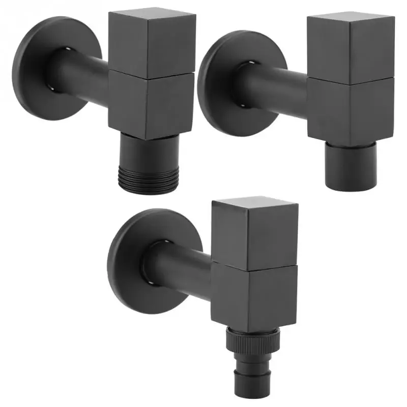 Black Brass Square Washing Machine Faucet Wall Mount Laundry Cold Water Tap Balck | Обустройство дома