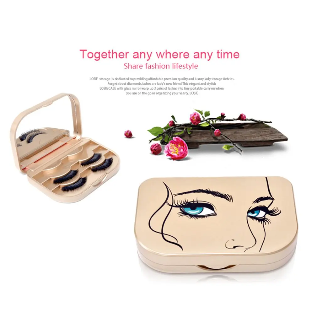 Portable Women False Eyelash Storage Box Dustproof Plastic Makeup Beauty Case | Дом и сад