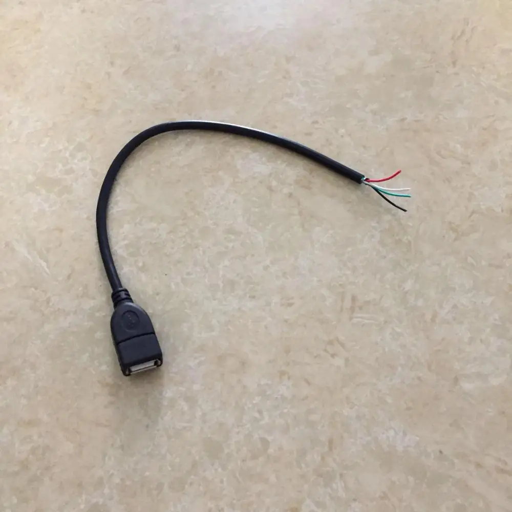 USB 2 0 Тип гнездо для 4 провода открытый кабель DIY OEM черный цвет 30 см U2-315-0.3M - купить