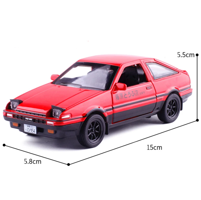 Оригинальная модель D для автомобилей Ae86 автомобильная из сплава Toyota 1:28 аниме