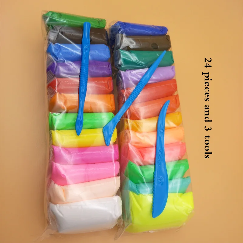 

DIY safe and nontoxic Malleable Polymer Light Clay playdough Air Clay Polymer Light Plasticine Modelling Clay 24pcs/set 320g