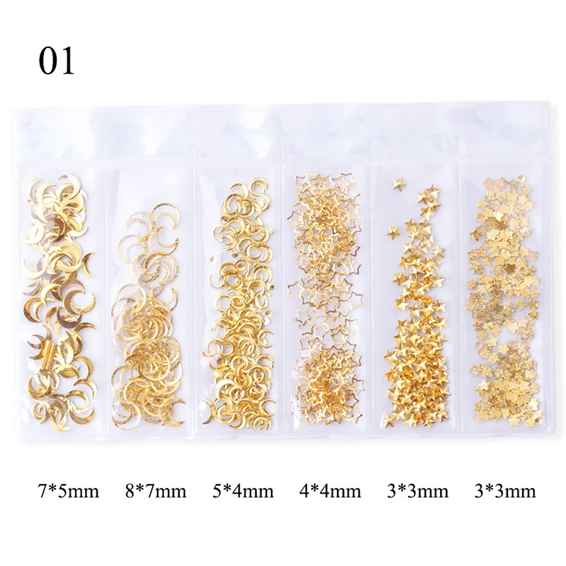 3D металлизированные для дизайна ногтей украшения пляжные аксессуары золотой
