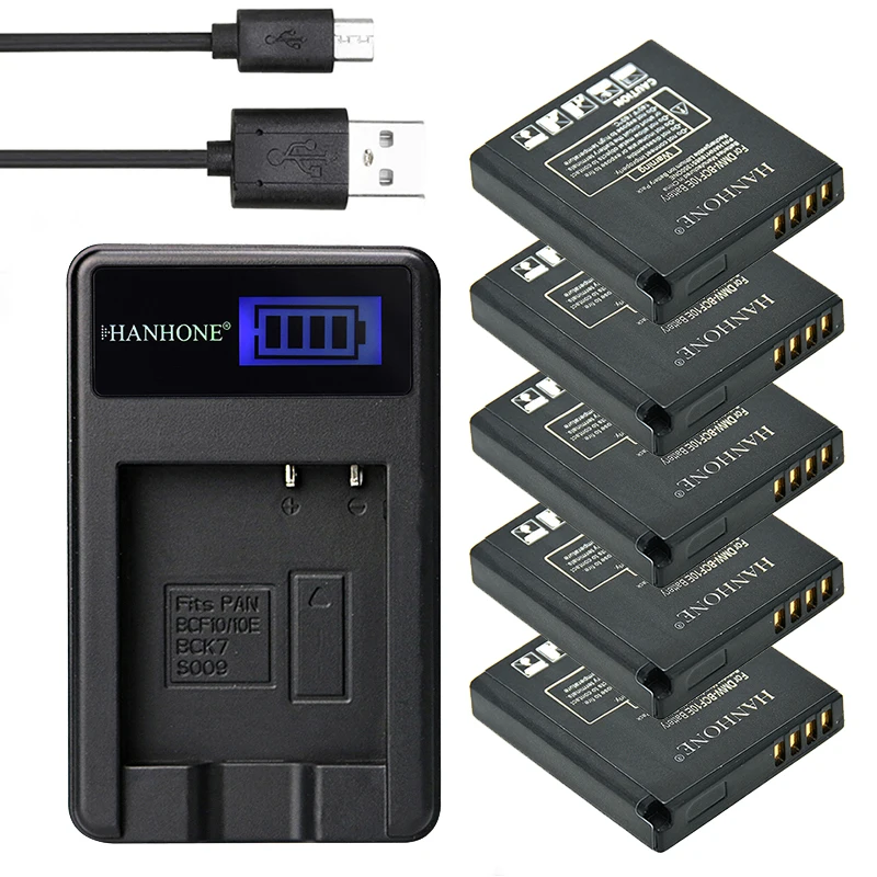 5 шт. аккумулятор 1900 мАч и зарядное устройство USB с ЖК дисплеем для камеры Panasonic Lumix