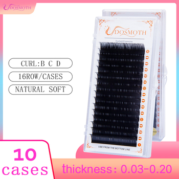 10 trays 16rows/case  7-16mm 3D mink eyelash extensions supples False fake eyelash extension individual lashes  cosmetics