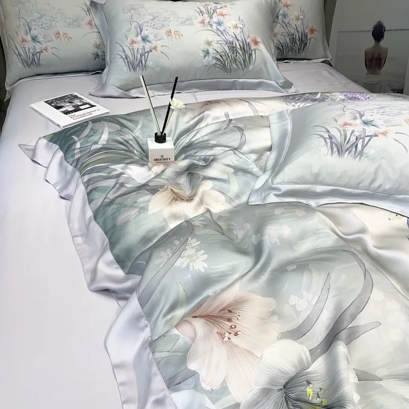100% атласное из бамбукового волокна набор пододеяльников Европейский стиль