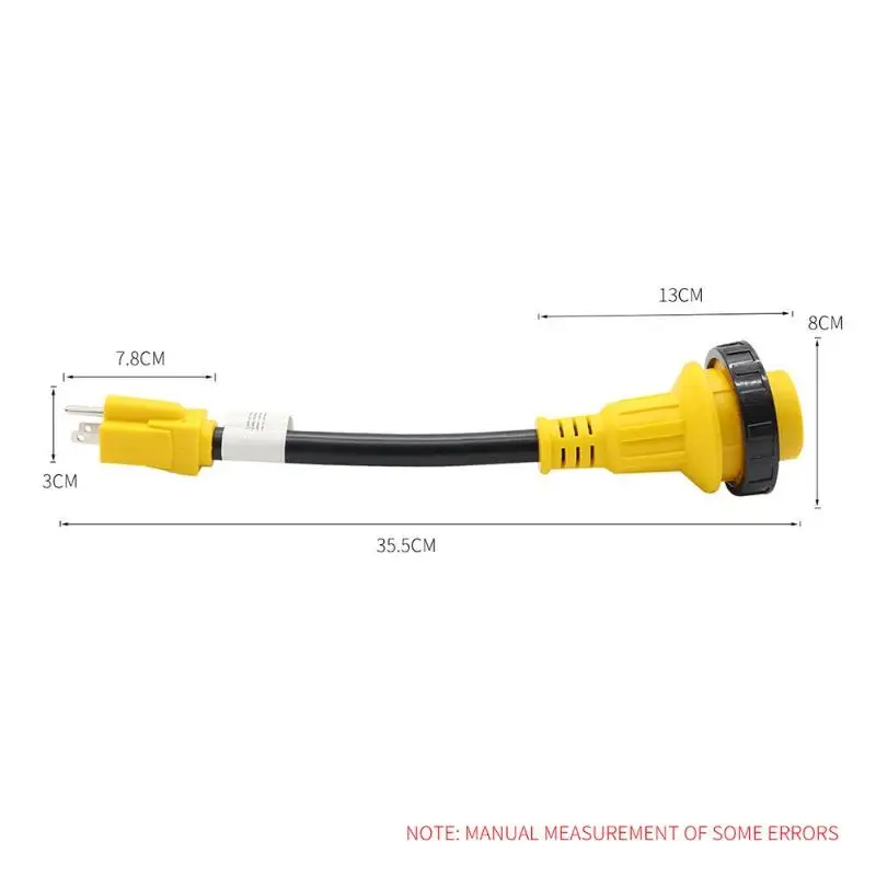 

12 inch 15 Amp Male to 30 Amp Female Dogbone Adapter RV Converter Cable125V Rated voltage With Locking Indicator