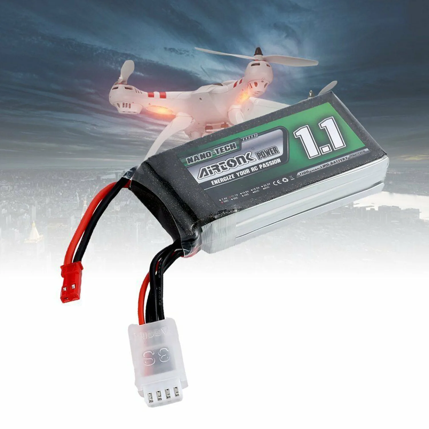 Airtonk power 11 1 V 1100 Mah 30C 3 S P Lipo батарея Jst разъем для радиоуправляемого дрона