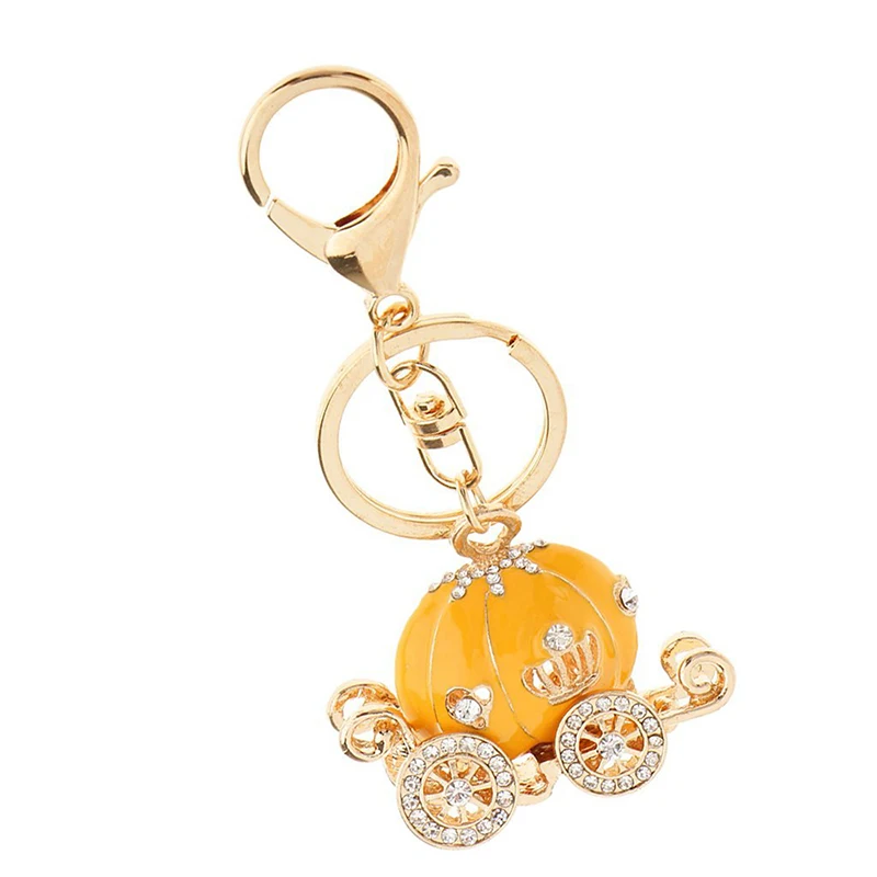 Keychain Carabiner Transparent Rhinestone Pumpkin Charming Car Pendant | Украшения и аксессуары