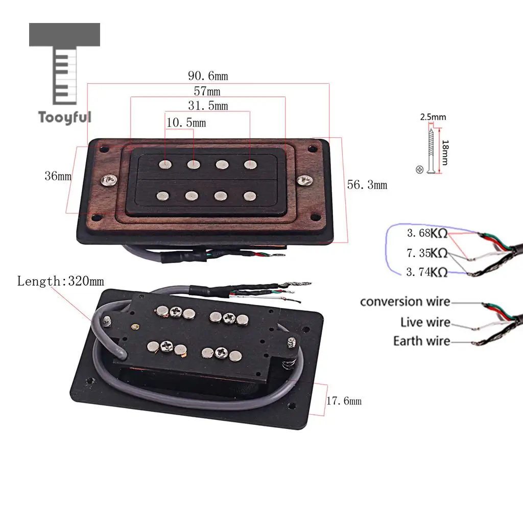 Tooyful Iron Alnico 5 Humbucker набор для пикапа 4 String сигары коробка запасные части