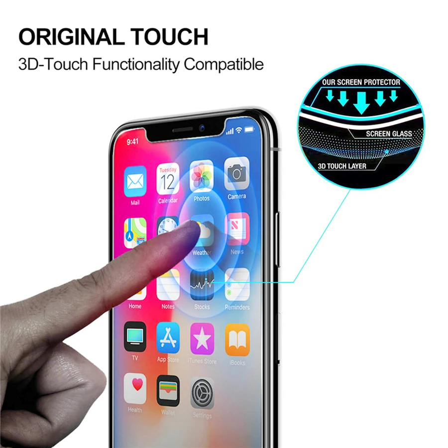 Закаленное стекло 2.5D для iPhone XS Max X XR 8 7 Plus пленка экрана sx xsmax не полное покрытие |