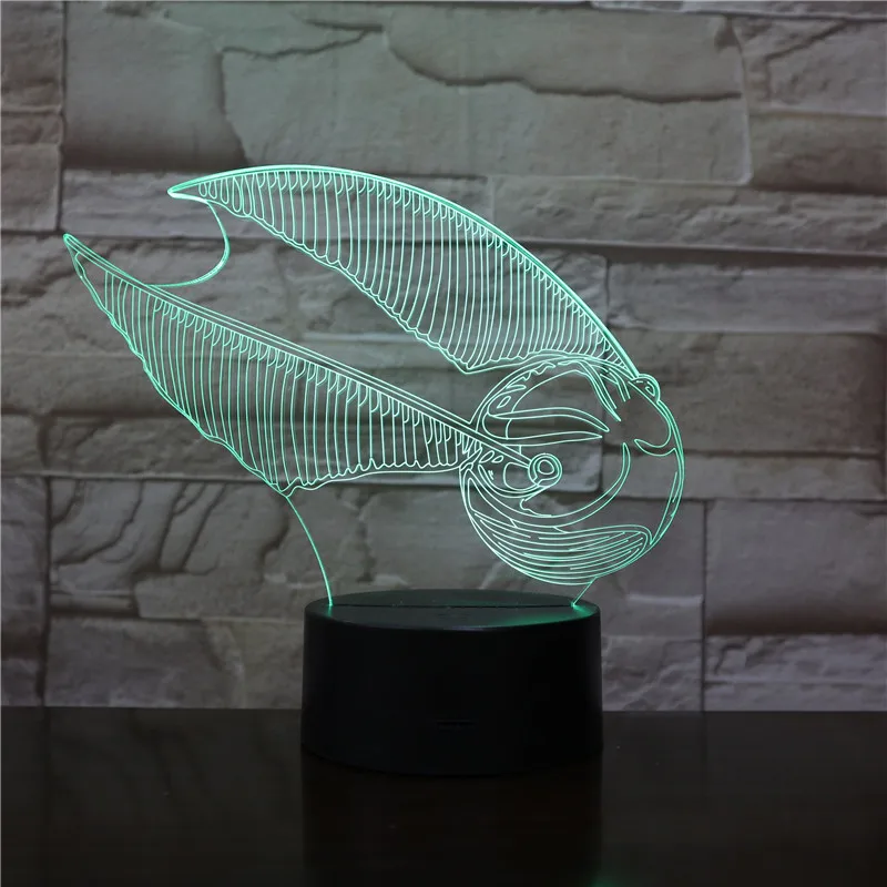 7 видов цветов Изменение визуальный акриловый 3D летающий шар LED USB Футбол Ночник