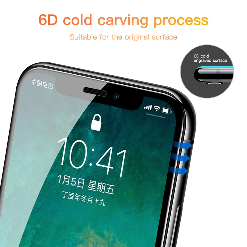 9H 0 3 мм Премиум Закаленное стекло протектор экрана для iPhone 7 X XS MAX 8 6 6S 5 5S SE plus