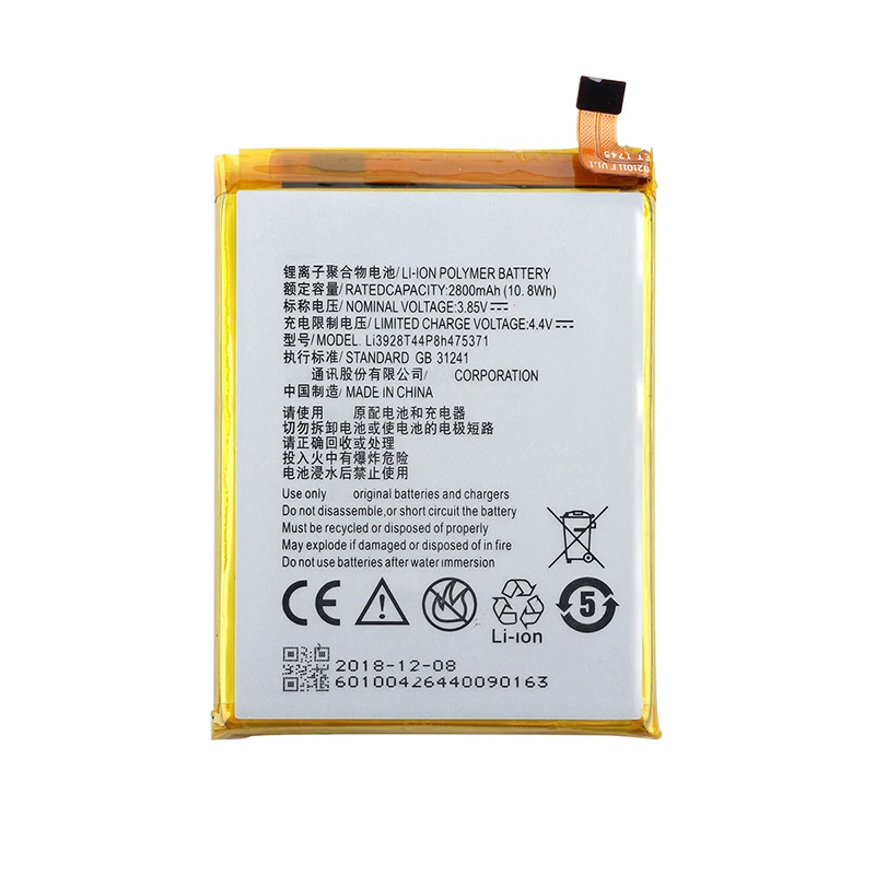 Аккумулятор Alesser для ZTE Blade V8 Mini Li3928T44P8H475371 2800 мАч 100%|Аккумуляторы мобильных