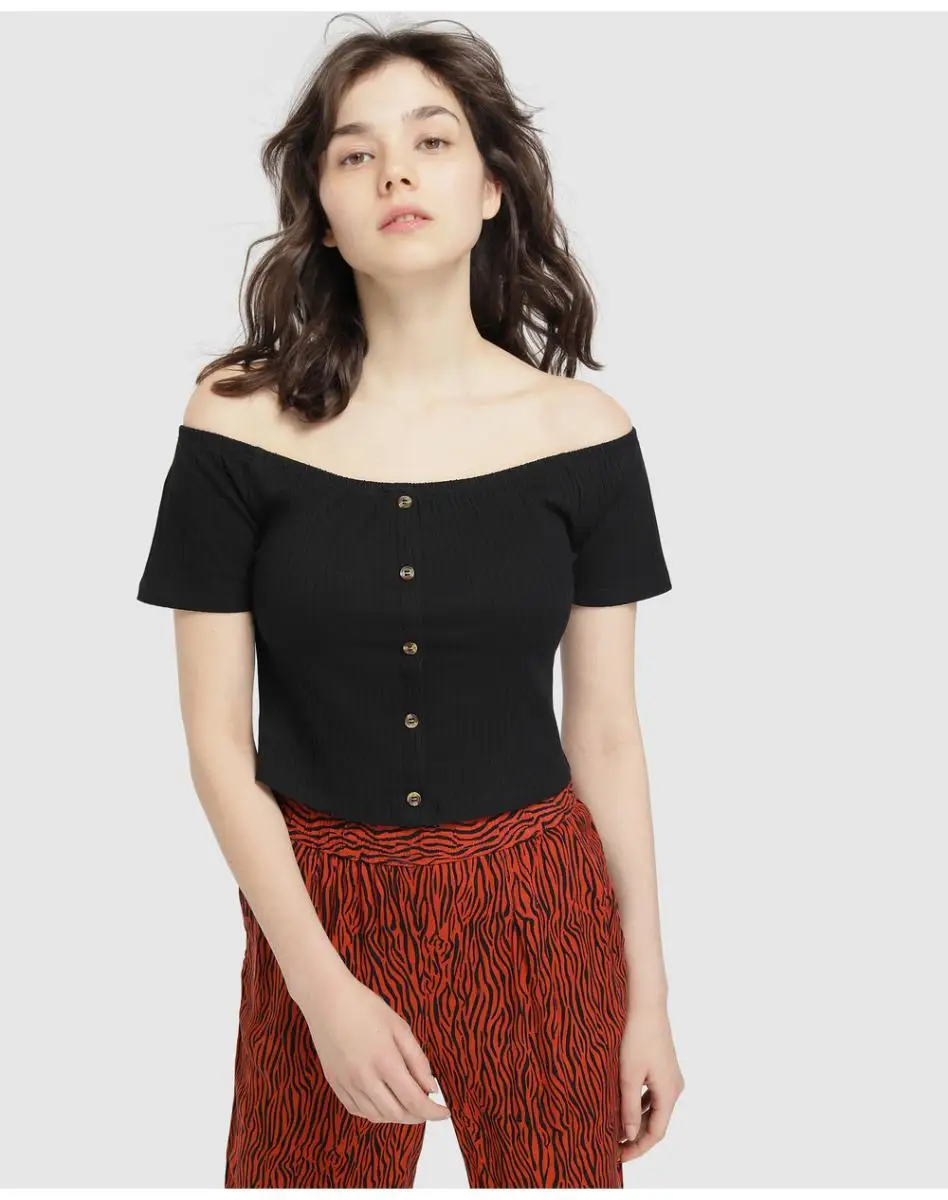 Топ женские ребристые манжеты с пуговицами |