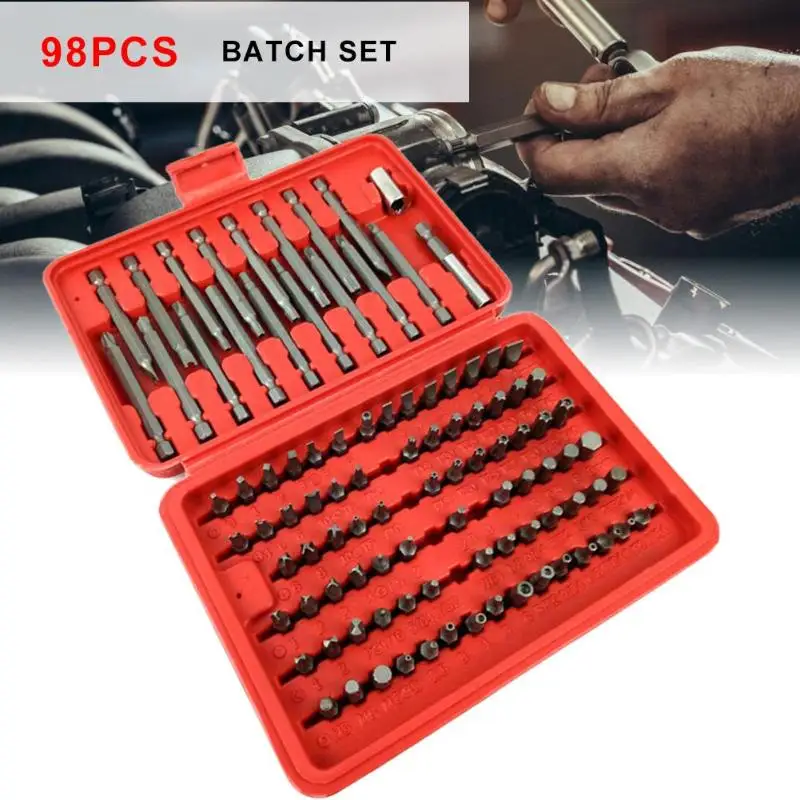 98 шт. Torx Star Spline шестигранный крестообразный Набор торцевых головок ремонтный инструмент оборудование для гаража многофункциональный комбинированный набор инструментов