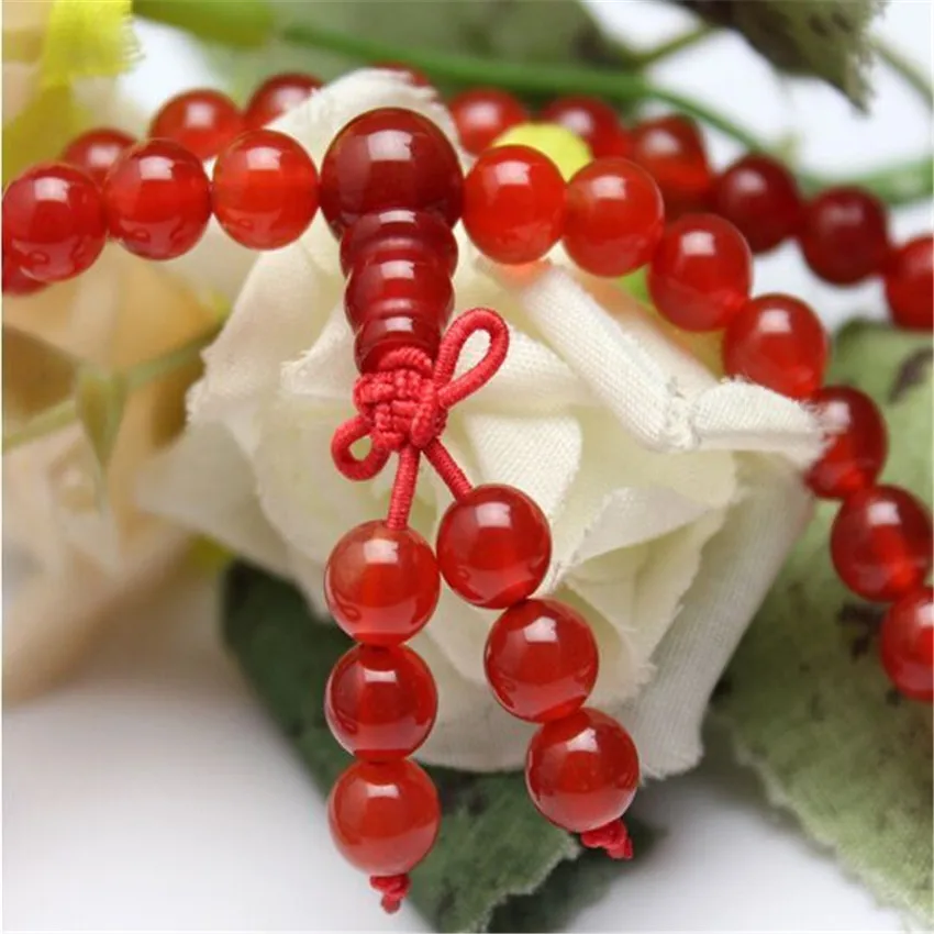6mm Red Necklace mala Lucky men natural pray Hot Bless Handmade Meditation Sutra Multicolor Healing Buddhism | Украшения и