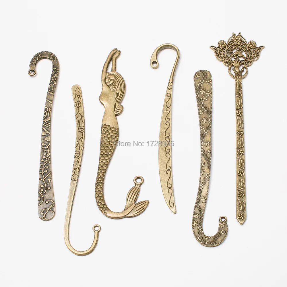 

Bookmarks Pendant 10pcs Antique Bronze Metal Book Mark Finding for Kids Girls Gift School Office Supplies Novelty Stationery