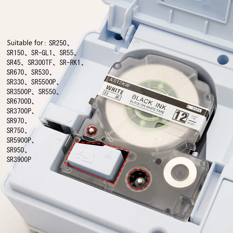 Hanseo ST12KW LC 4TBN совместим с Epson LabelWorks принтер этикеток ленты кассеты 12 мм x 8 м для принтера|Ленты принтеров| |