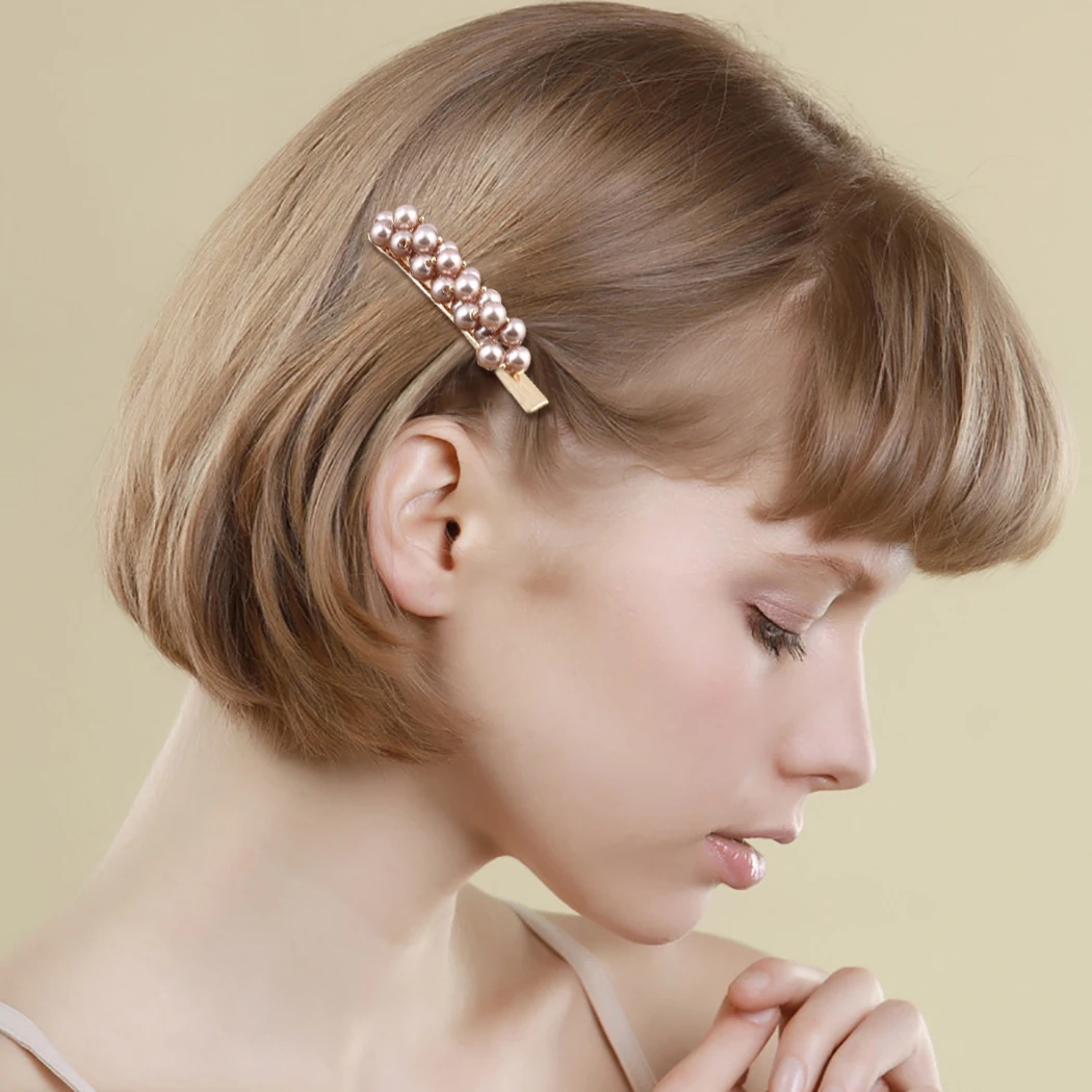 2019 New Fashion 2pcs Women Pearl Hair Clip Snap Barrette Stick Hairpin Styling Accessories For Girls |
