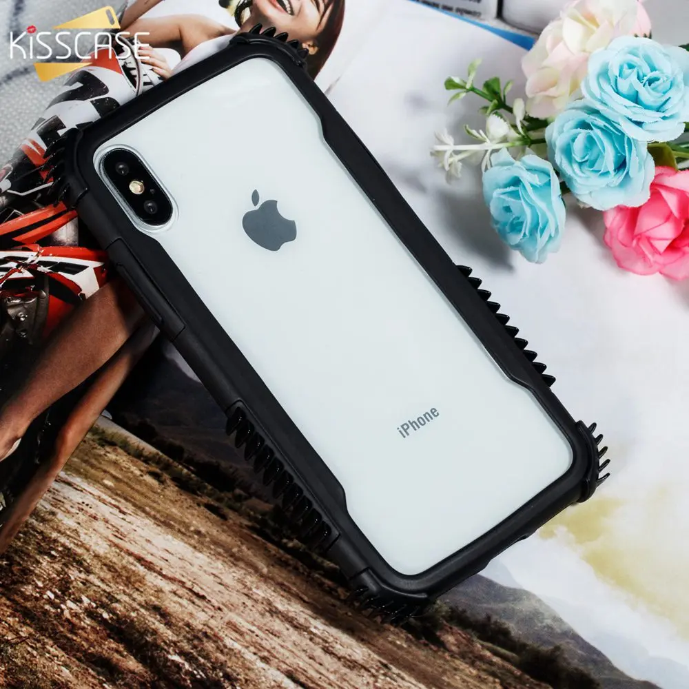 KISSCASE прозрачный чехол с полной защитой для iPhone 8 7 6 6s Plus противоударный XS Max XR X S