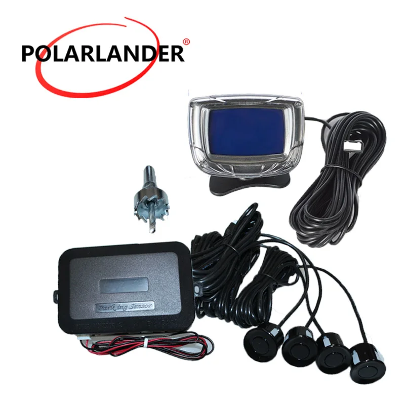 Liquid crystal display 12V buzzing Display Car Radar Monitor System 4 Sensors Reverse Backup | Автомобили и мотоциклы
