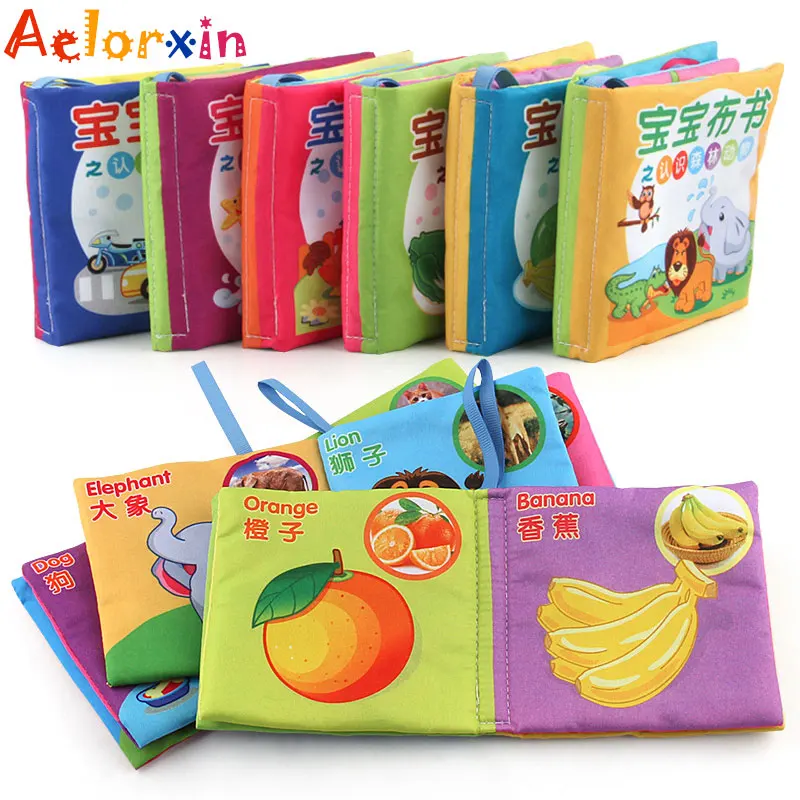 Animal Cloth Book Early Educational Games English Chinese Character Recognition Toy Ring Paper With BB Sounder | Игрушки и хобби