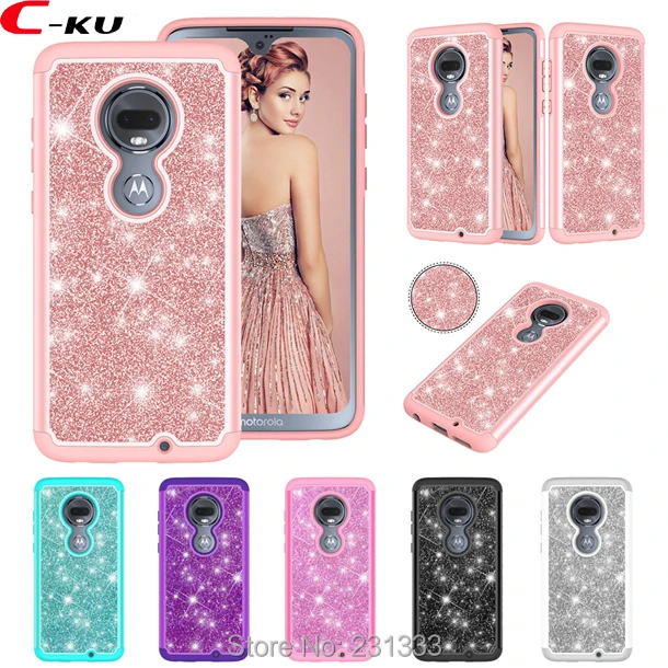 Жесткий чехол C ku из блестящего ТПУ + ПК для Motorola MOTO G7 Power Z4 Play Alcatel 1X Evolve Hybrid Skin Cover 1
