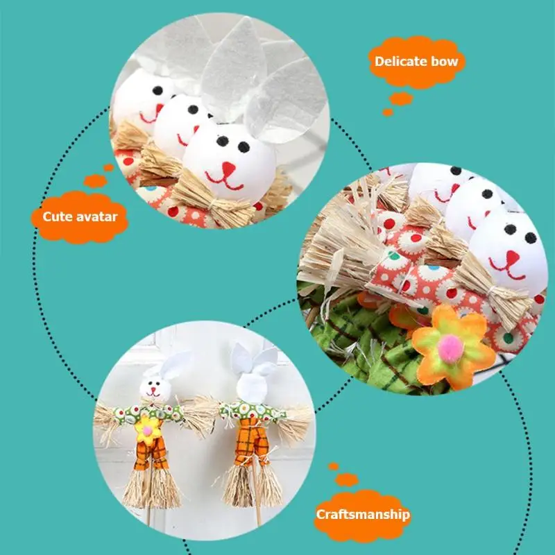 DIY соломенный кролик игрушка пасхальное декоративное украшение &quotКролик&quot
