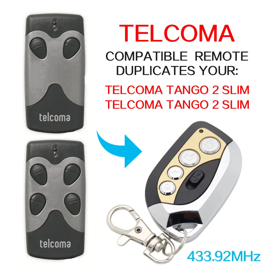 TELCOMA TANGO 2 4 SLIM пульт дистанционного управления гаражными воротами 433 92 МГц|Пульты