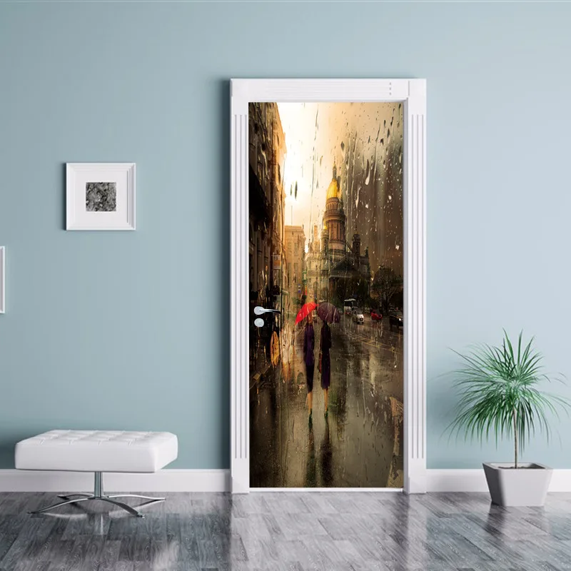 77x200 см креативный вид сцены стеклянная водная дверь наклейка s DIY роспись спальня