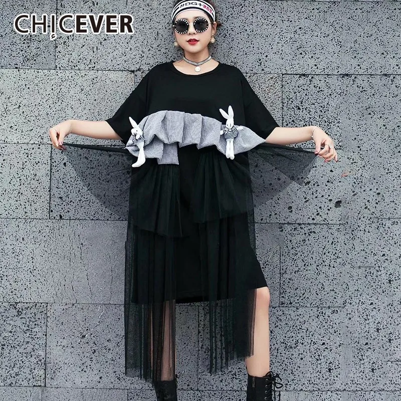 CHICEVER летнее уличное клетчатое Сексуальное Женское Платье с буквенным принтом