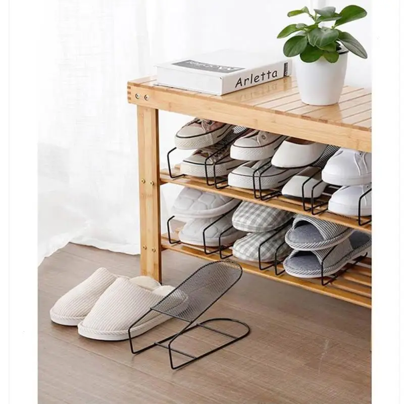 Iron Double Shoe Rack Cabinet Stretcher Wardrobe Storage Organizer Shelves Stand For Footwear Home Supplies L3 | Дом и сад