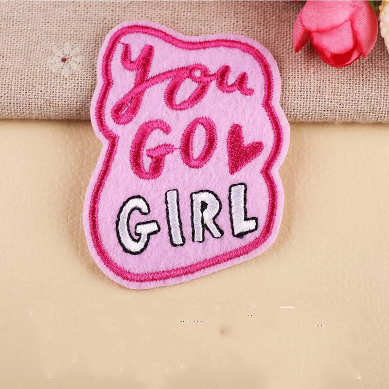 Нашивка с надписью YOU GO GIRL для одежды тканевая нашивка рюкзака вышивка наклейка