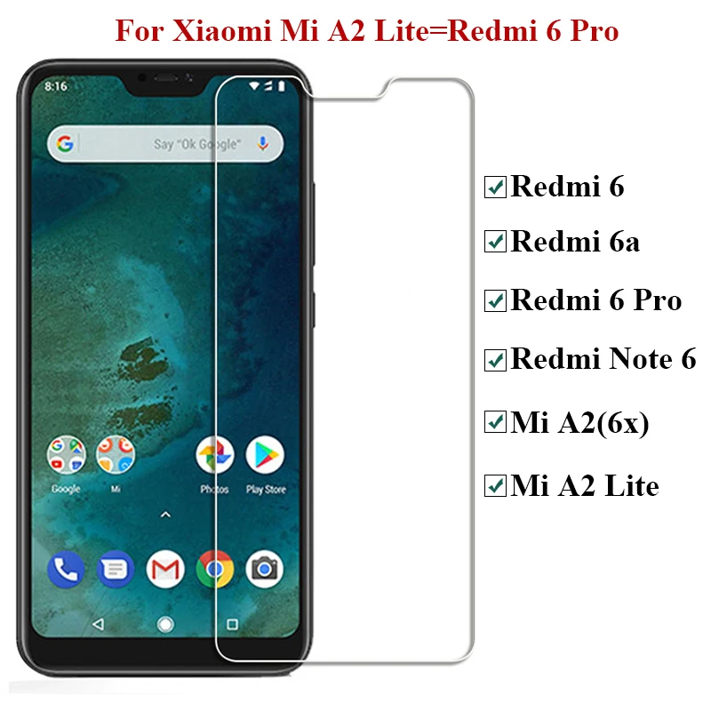 2 шт. 2.5D Закаленное стекло для Xiaomi Redmi Note 6 Pro Mi A2 Lite 9H Защитная пленка экрана Xiomi 6a