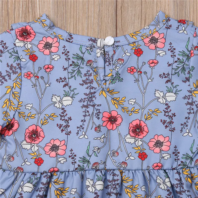 2018 платье для маленьких девочек детская одежда с цветочным рисунком праздничное