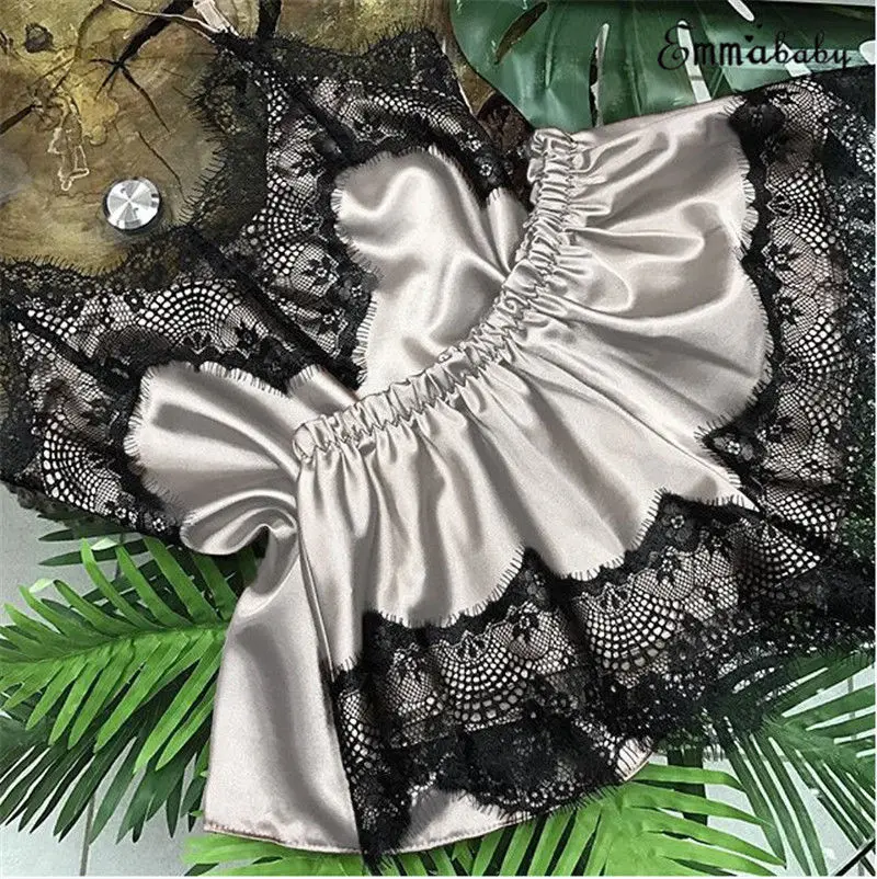 Новинка модная ночная рубашка пижамный комплект с кружевом и v-образным вырезом