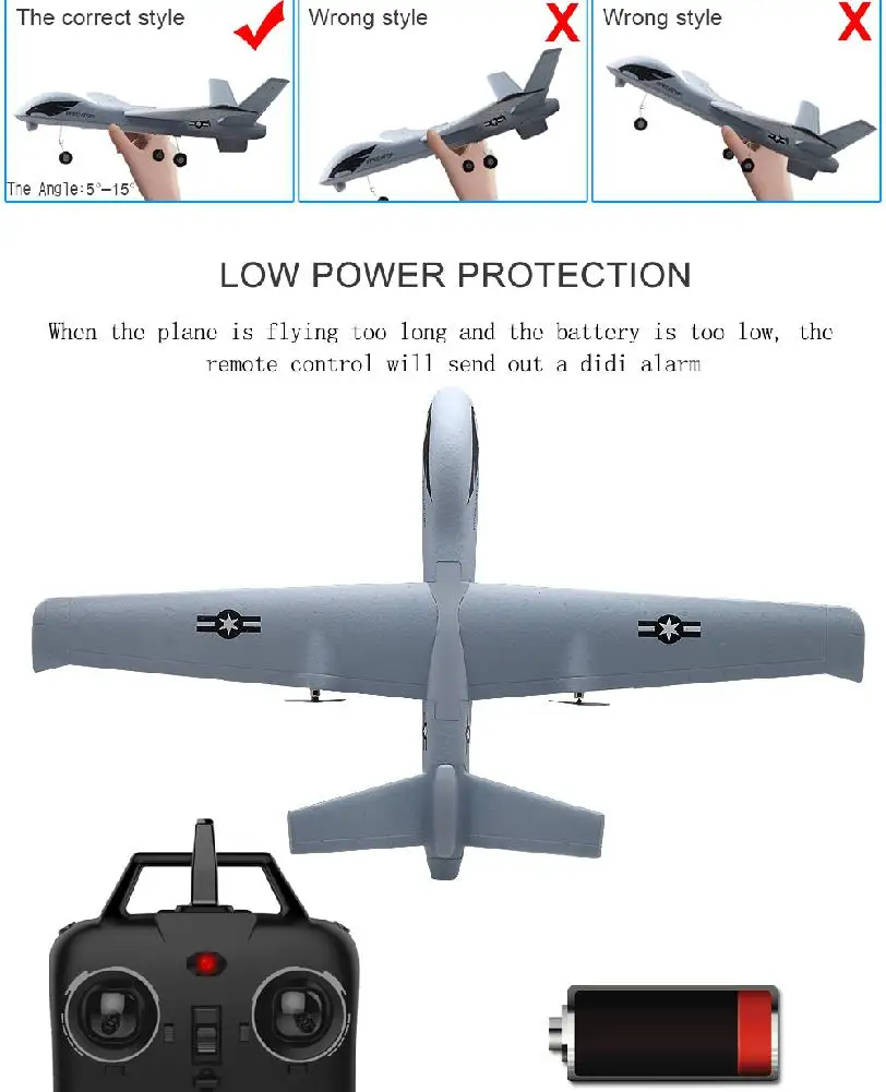 Летающая модель планеры RC самолет 2 4G 2CH Predator Z51 пульт дистанционного управления