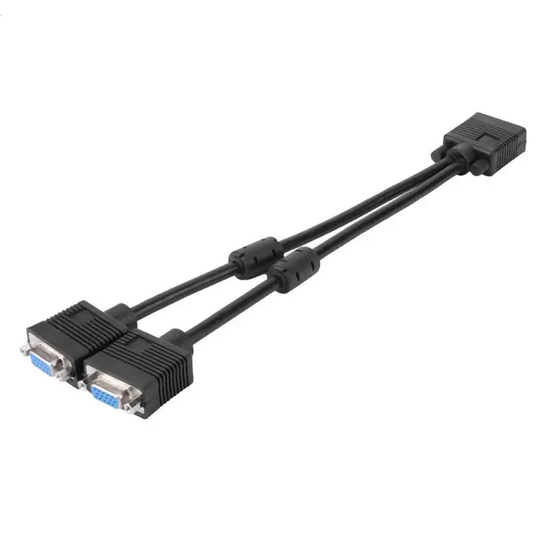 VGA Male to 2 Female Y Splitter Cable SVGA монитор адаптер Удлинительный провод | Электроника