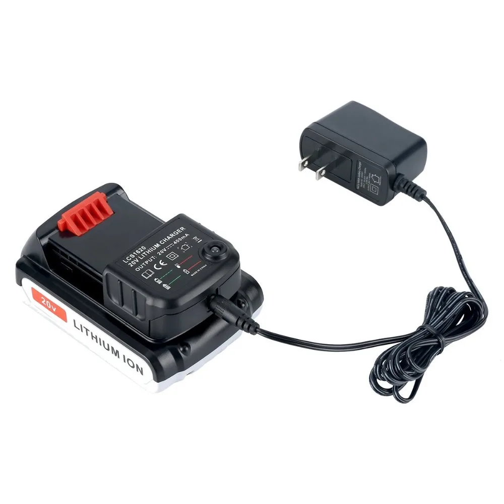 Перезаряжаемое зарядное устройство LCS1620 20V для BLACK & DECKER литиевая батарея